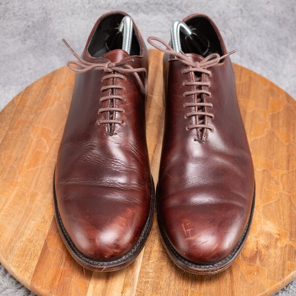 Thursday Everyday Men's Handcrafted Whole Cut Burgundy Leather Shoes, Size US 11 - Picture 2 of 10